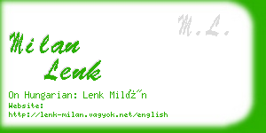 milan lenk business card